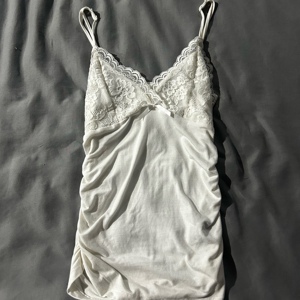 SHEIN Ivory Cami with Delicate Trim